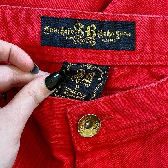 RARE SOHO BABE || RED HEART POCKET SLIM JEANS - Picture 8 of 9